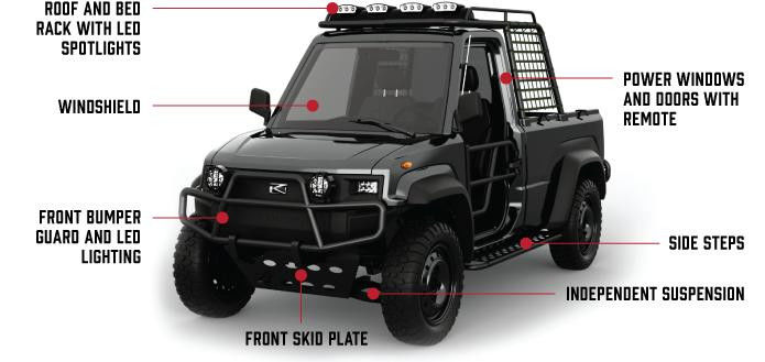 73.6V 10.5KW 2-местная интегральная металлическая кабина электрические пикапы с углом отъезда ≥ 35°